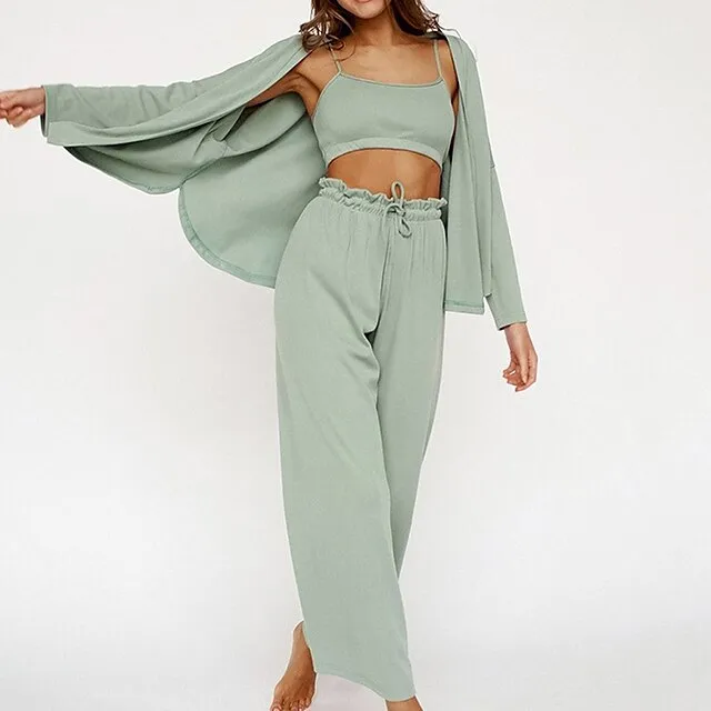 Women's Tank Top Pants Sets Cape Solid Color Casual Daily Black Pink Red Drawstring Long Sleeve Fashion U Neck Regular Fit Spring & Fall