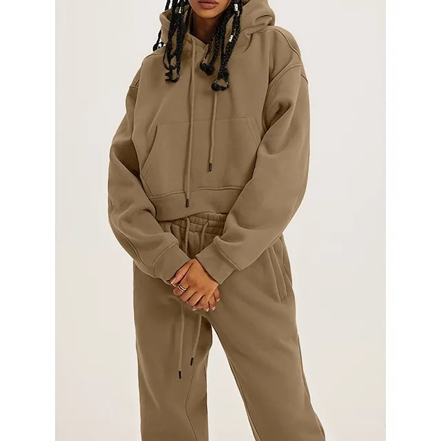 Hoodie Sweatshirt Sweatpants Plain Graphic Sweatsuit For Couple's Men's Women's Adults' Hot Stamping Street Casual Daily